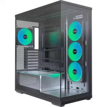 MONTECH TG3 Black Full Tower korpusas, grūdintas stiklas x2, E-ATX, 4x 140mm PWM ventiliatoriai