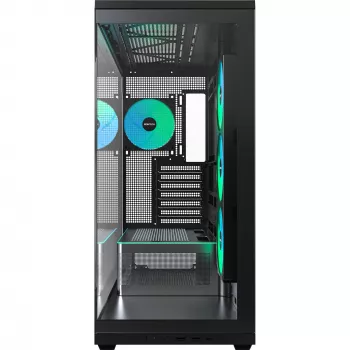 MONTECH TG3 Black Full Tower korpusas, grūdintas stiklas x2, E-ATX, 4x 140mm PWM ventiliatoriai