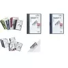 DURABLE DURACLIP ORIGINAL 30 A4 dokumentų segtuvas su spaustuku, permatomas viršelis, baltas nugarėlė, metalinis spaustukas, 5 vnt. (2227-02)