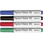 MAUL Flipchart Marker Set, Chisel Tip 3.0-6.5 mm, 4 Assorted Colours