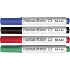 MAUL Flipchart Marker Set, Chisel Tip 3.0-6.5 mm, 4 Assorted Colours