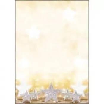 Sigel Christmas Motif Paper Glitter Stars - A4 (210 x 297 mm) - 90 g/m² - 100 lapų (DP029)