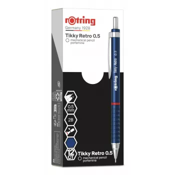 Rotring Tikky Retro mechaninis pieštukas 0,5 mm, mėlyno chromo apdaila 2202566