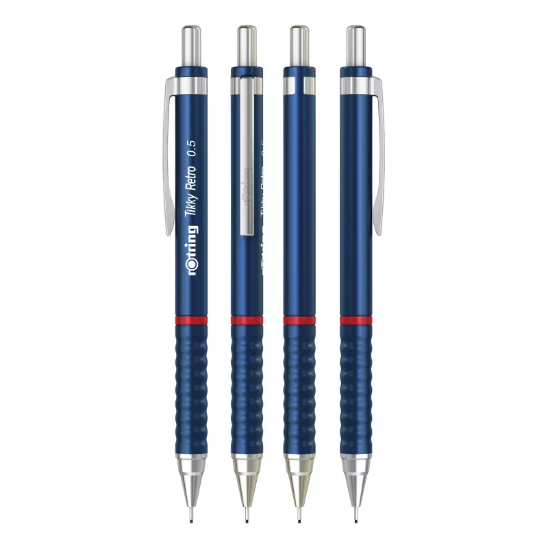 Rotring Tikky Retro mechaninis pieštukas 0,5 mm, mėlyno chromo apdaila 2202566