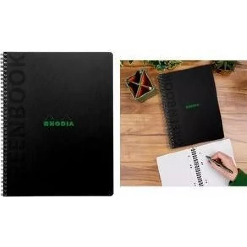 Rhodia Greenbook College sąsiuvinis A5+ languotas juodas 119924C