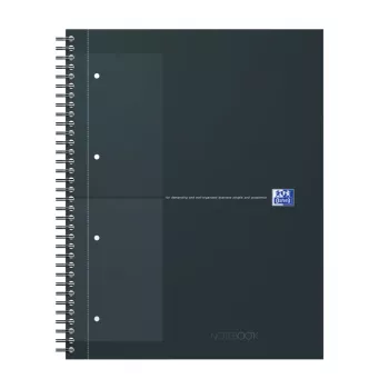 Oxford International Collegeblock sąsiuvinis, DIN A4+, languotas, kietais viršeliais, spiralinis, 80 lapų, suderinamas su SCRIBZEE 400191148
