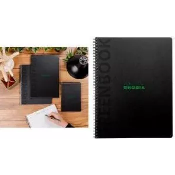 Rhodia Greenbook College Block A5+ languotas bloknotas juodas 119934C