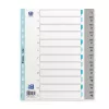 Oxford A4 plastikiniai skyrikliai, 12 dalių, numeruoti 1-12, pilki, PP 0,12 mm, Euro-Punched 400033989
