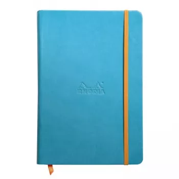 RHODIA RHODIARAMA A5 liniuotinis bloknotas, turkio spalvos dirbtinės odos kietais viršeliais, 96 lapai 118747C