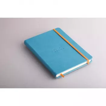 RHODIA RHODIARAMA A5 liniuotinis bloknotas, turkio spalvos dirbtinės odos kietais viršeliais, 96 lapai 118747C