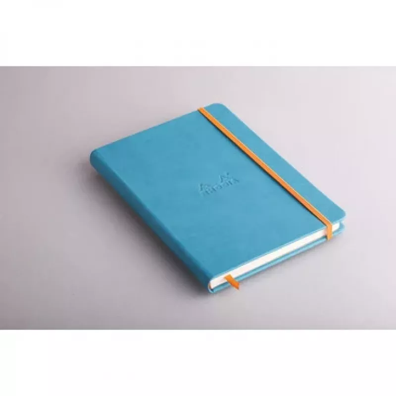 RHODIA RHODIARAMA A5 liniuotinis bloknotas, turkio spalvos dirbtinės odos kietais viršeliais, 96 lapai 118747C