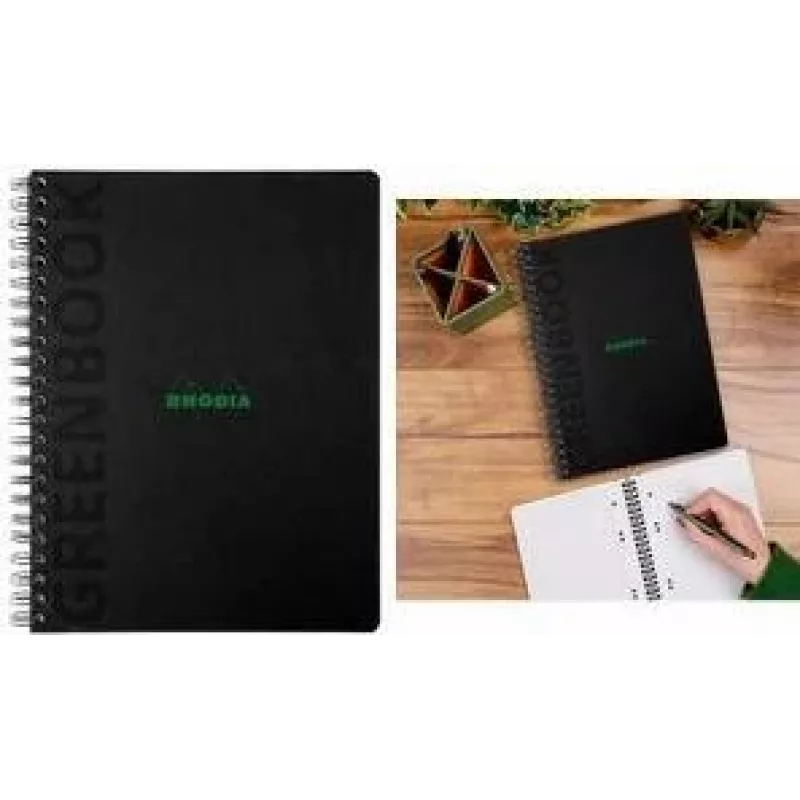 Rhodia Greenbook College Block A4+ kvadatinis bloknotas juodas 119922C