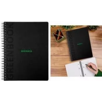 RHODIA GREENBOOK College Block A4+ su liniuote, juodas (80 lapų) 119923C