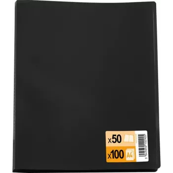 ELBA DIN A4 dokumentų segtuvas su 50 permatomų kišenėlių, juodas, PP 0,3 mm, 32041009