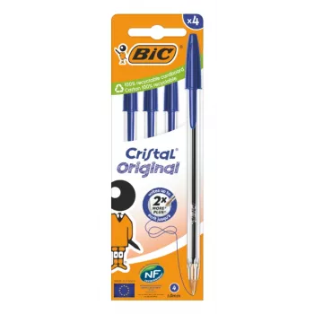 BIC Cristal Original tušinukas, mėlynas, 0,32 mm, 4 vnt. 516332