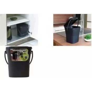 EDA KOMPOST 6L antracito spalvos komposto kibiras su dangteliu ir rankena, perdirbto plastiko 013119 R G.ANT