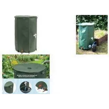 EDA RÉCUP'O 250 L lietaus vandens surinkimo statinė, žalia, 600 mm skersmens, sulankstoma, atspari UV spinduliams 010982 V.CA
