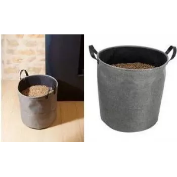 EDA medienos granulių laikymo maišas, 60 litrų, tamsiai pilkas, 30 kg talpa, veltinis, sulankstomas, su nešimo rankenomis 010488 G/NO