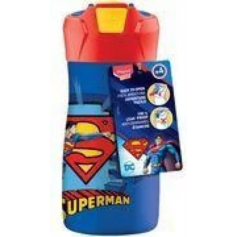 Maped PICNIK Superman nerūdijančio plieno gertuvė 0,43 L mėlyna/raudona su šiaudeliu 871233