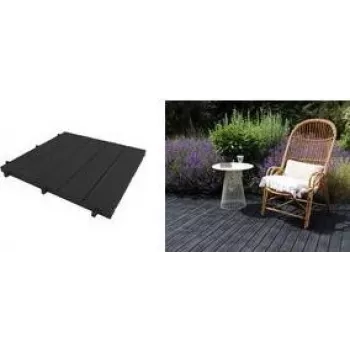EDA medienos rašto lauko grindų plytelė, 500 x 500 mm, juoda, atspari UV ir chlorui, neslystanti, 1 vnt. (010939 NO)