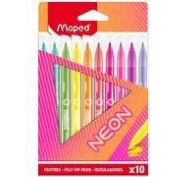 Maped Neon flomasteriai, 10 vnt., 2,8 mm apvalus antgalis, kartoninė dėžutė 845419