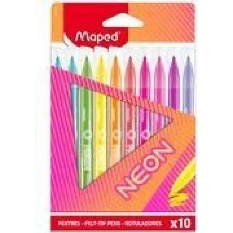 Maped Neon flomasteriai, 10 vnt., 2,8 mm apvalus antgalis, kartoninė dėžutė 845419