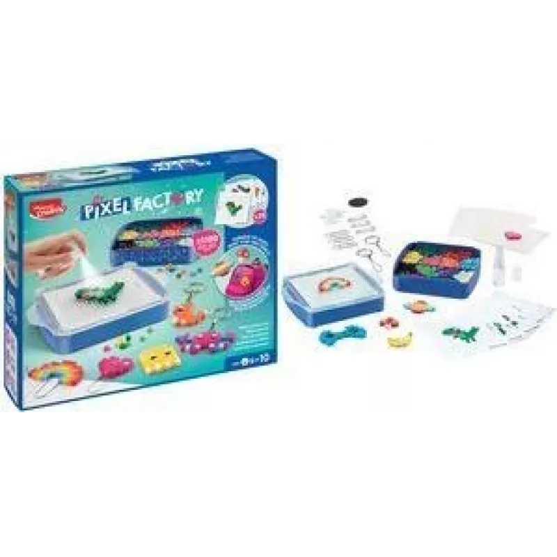 Maped Creativ Pixel Factory vandens karoliukų meno rinkinys - 1100 karoliukų, 50 specialių karoliukų, 25 dizainai 907700
