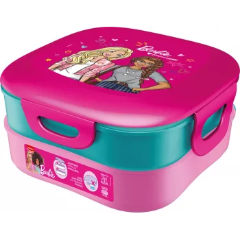 Maped PICNIK Kids Concept Barbie 3-in-1 priešpiečių dėžutė, 1,4 L, 2 skyriai + užkandžių dėžutė, rožinė/įvairiaspalvė 871097