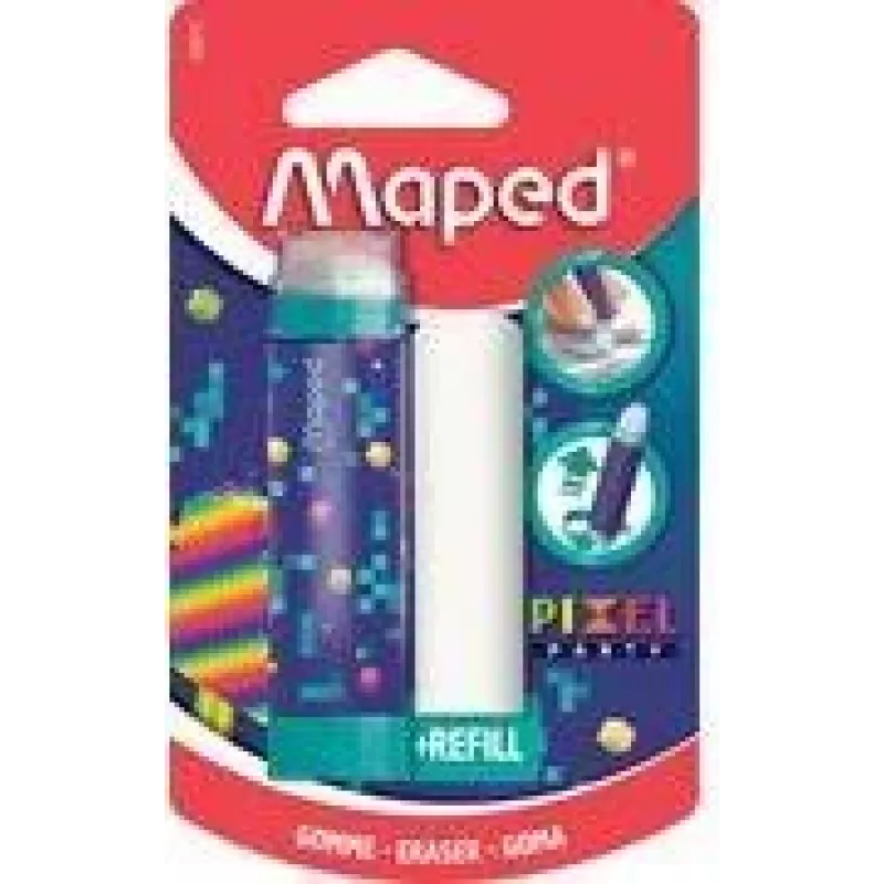 Maped Pixel Party ištraukiamas trintukas su papildymu, lūpdažio tipo, blister pakelyje 152015