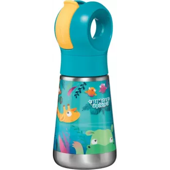 Maped PICNIK Jungle Fever termo gertuvė 350 ml, nerūdijančio plieno, turkio spalvos, su šiaudeliu