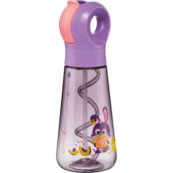 Maped PICNIK Rabbit geriamojo vandens butelis 0,5 l, purpurinis, su šiaudeliu, 873102