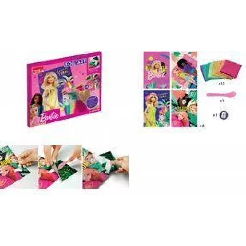 Maped Creativ Foil Art Barbie kūrybinis rinkinys, 18 dalių, metalizuotos folijos rankdarbių rinkinys vaikams nuo 7 metų 907074