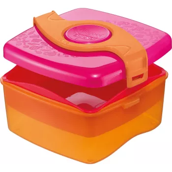 Maped PICNIK ORIGINS 1,4 l pietų dėžutė, rožinė/oranžinė, su 2 skyriais ir išimamu indeliu 870107