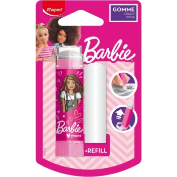 Maped Barbie plastikinis trintukas su papildymu, lūpdažio formatu, ištraukiama sukimo sistema, 1 rinkinys 152013