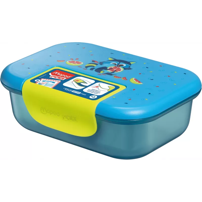 Maped PICNIK pietų dėžutė Raccoon, plastikinė, 0,9 L, sandari su fiksavimo dangteliu, 1 vnt. (874101)