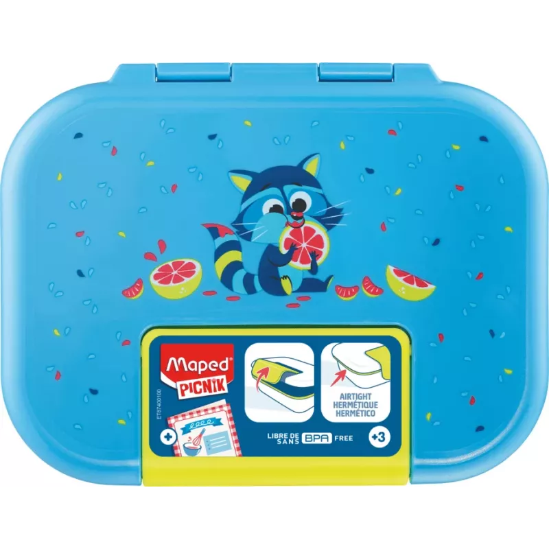 Maped PICNIK pietų dėžutė Raccoon, plastikinė, 0,9 L, sandari su fiksavimo dangteliu, 1 vnt. (874101)