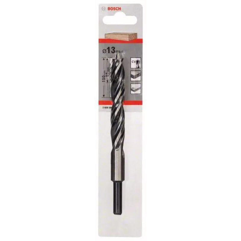 Bosch Expert for Wood medienos grąžtas su centravimo smaigaliu 13 mm, 151 mm ilgio, cilindrinis kotas, 1 vnt. 2608596310
