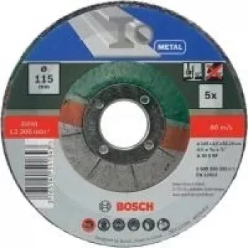 Bosch A 30 S BF pjovimo diskas, 115 mm x 1,0 mm x 22,23 mm, įgaubtas centras, 5 vnt. 2609256332