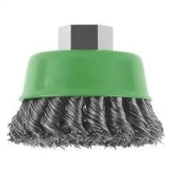 Bosch X-LOCK puodelinis šepetys 75 mm, gofruota plieninė viela 0,3 mm, 8500 aps./min, kampiniams šlifuokliams 2608622104