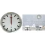 UNILUX STATION Radiovaldomas sieninis laikrodis, 350 mm, sidabrinis stoties stiliaus, juodos kampuotos rodyklės 400124567