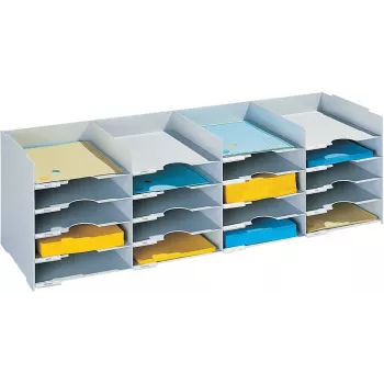 PAPERFLOW dokumentų rūšiavimo stotis Form Box, 20 skyrių, pilka polistireninė, su etiketėmis ir etikečių laikikliais (541.02)