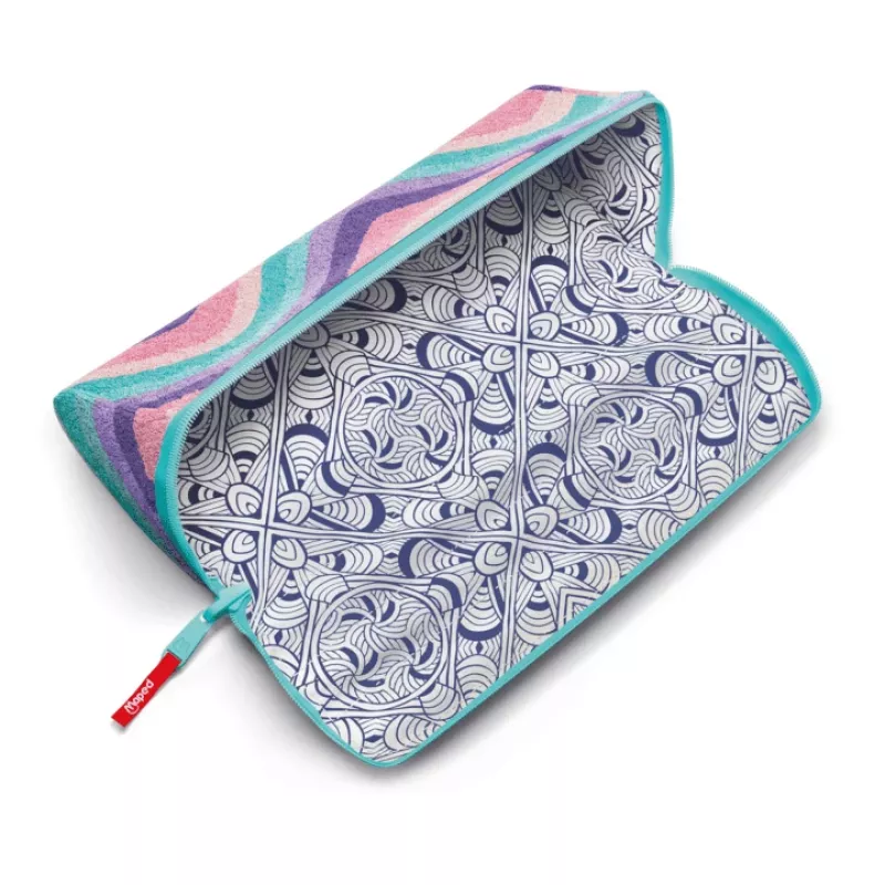 Maped Effect Pastel Softy Waves XXL trikampis dėklas-pieštukinė, dvipusis, pastelinių bangų raštas 931913