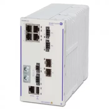 Alcatel-Lucent OmniSwitch 6465-P6 valdomas L3 komutatorius su 4x Gigabit PoE+ ir 2x SFP, 150W High PoE, DIN-bėgelio/sieninis montavimas