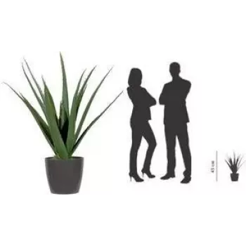 PAPERFLOW dirbtinis alavijas, 450 mm, polietileno lapai, plastikinis stiebas, žalias, 1 vnt. (PAALOE45)