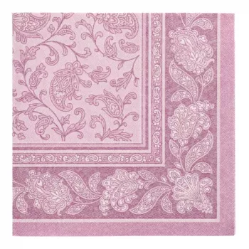 PAPSTAR ROYAL Collection Ornaments servetėlės, violetinės, 4 sluoksnių, 400 x 400 mm, 1/4 lankstymo, 50 vnt. 37025