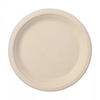 PAPSTAR Pure cukranendrių lėkštė, apvali, 230 mm, 50 vnt., kompostuojama, tinkama mikrobangų krosnelei 89866