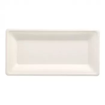 PAPSTAR pure cukranendrių lėkštė, stačiakampė, 130 x 260 mm, 50 vienetų, kompostuojama, tinkama mikrobangų krosnelei 89746