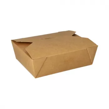 Papstar 87611 vienkartinė maisto pakuotė, kartoninė su PLA danga, ruda, 1000 ml (100 vienetų)