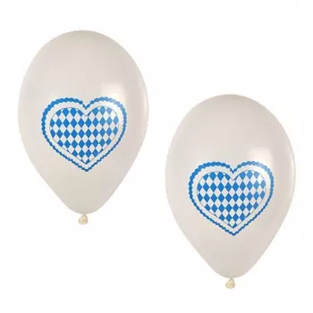 PAPSTAR bavariškas mėlynai baltas latekso balionas, 250 mm skersmens, 1 vnt. 81949