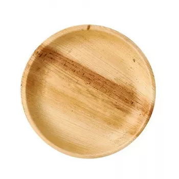 Papstar 87960 apvali palmių lapų lėkštė, ruda, 25 cm, 25 vnt.